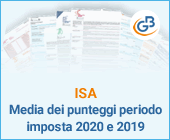 ISA: media dei punteggi periodo imposta 2020 e 2019