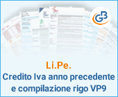 Li.Pe.: Credito Iva anno precedente e compilazione rigo VP9